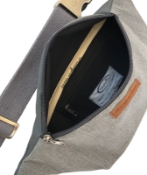 Grey Hemp Zipper Pouch Detail  View