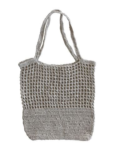Plastic-free reusable shopper bag handmade from eco-friendly sustainable hemp twine