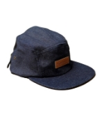 Hemp 5 panel cap in denim